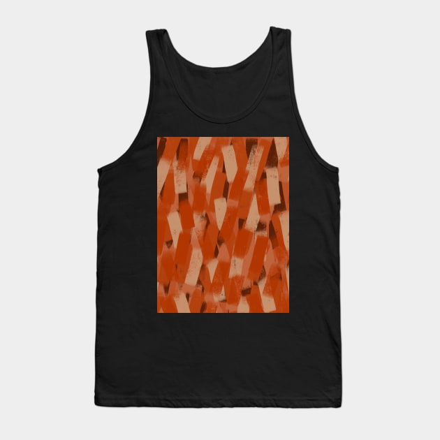Burnt Orange, Rust, Striped Smudge Pattern Tank Top by OneThreeSix